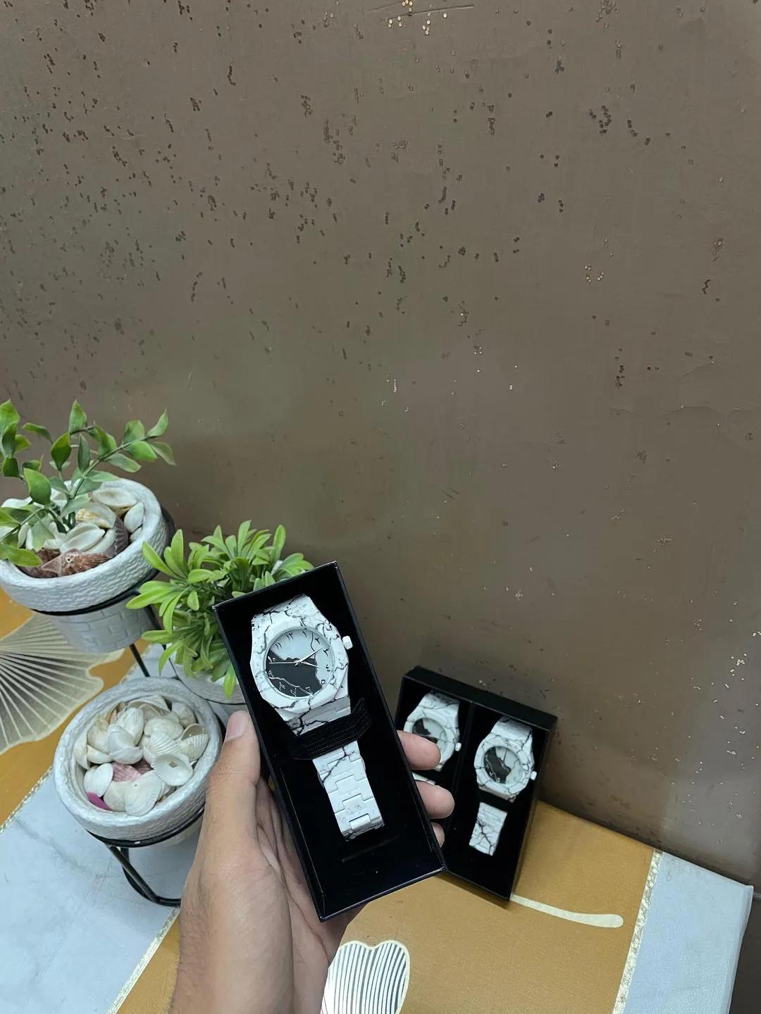 Marble Dial Luxury Couple Watch