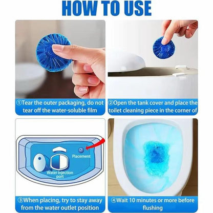 Automatic Toilet Bowl Cleaner Tablets – Long-Lasting Deodorant & Stain Remover Flush Block